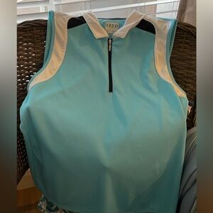 Turquoise sleeveless golf top